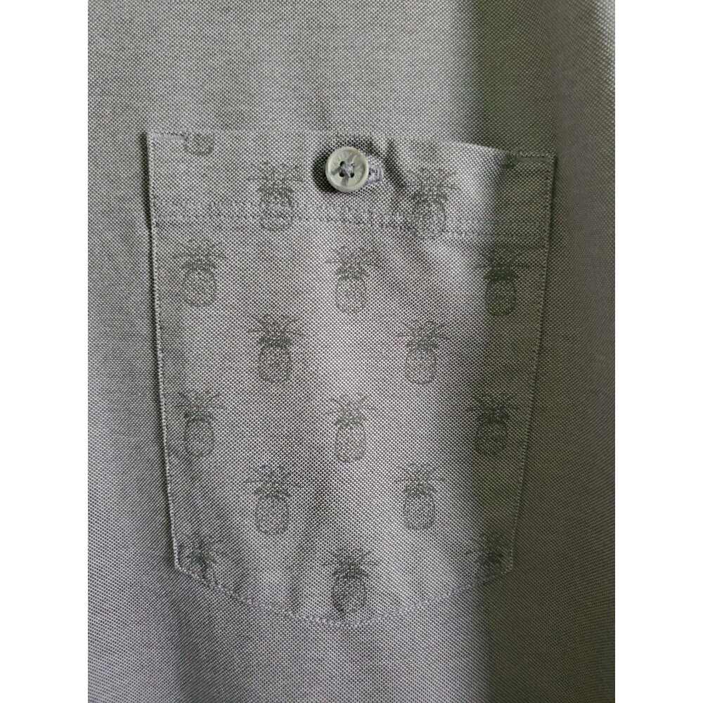 Travis Mathew Polo Shirt Mens XXL Gray Pineapple Pocket Golf Sports Preppy - Picture 4 of 14